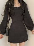 Minimalist Chic Taupe Statement Dress