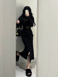 Black Bodycon Sheer Long Sleeve Maxi Dress