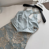 Pink Floral Embroidery Halter Mini Dress