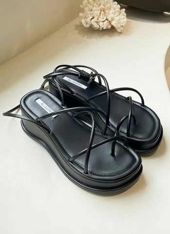 Ankle Strap Flatform Women's White Sandals