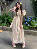 Vernal  Flowery Summer Breeze Maxi Dress