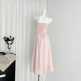 Sweetheart Flowing Skirt Pink Long Dress