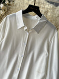 Voluminous Sleeves Collared White Dress