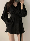 Elegant Safari Style Cinched Waist Dress