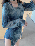 3Pack Tie Dye Bikini Swimsuit & Mesh Cover Up