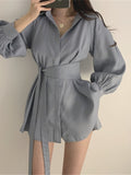 Elegant Safari Style Cinched Waist Dress