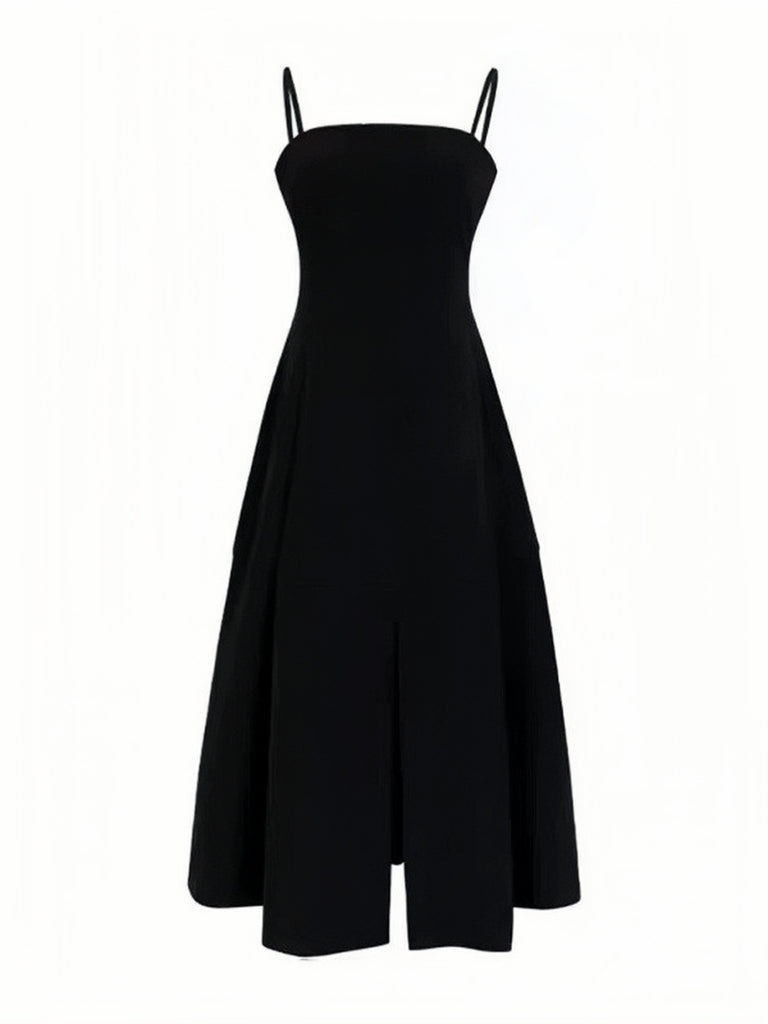 Black Flare Plain Chic Classy One Piece Dress – Sassymyprom Black Flare Plain Chic Classy One Piece Dress – Sassymyprom