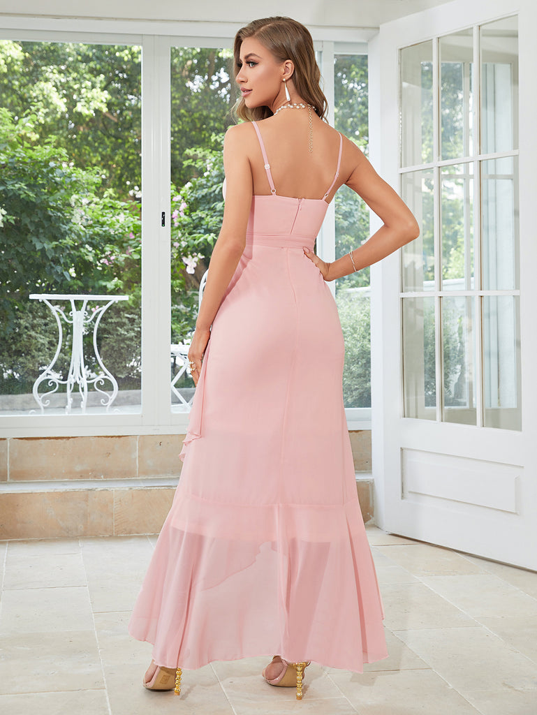 Chiffon Asymmetrical Sheath Bridesmaid Dress Sassymyprom Chiffon Asymmetrical Sheath Bridesmaid Dress Sassymyprom
