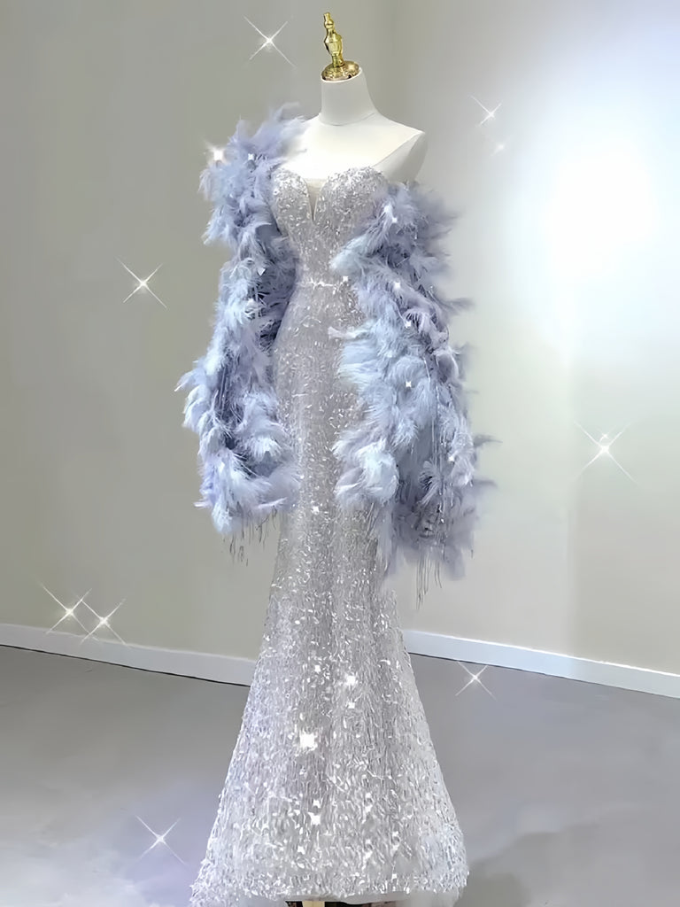 2024 Silver Trumpet Mermaid Sequin Prom Dress Sassymyprom 2024 Silver Trumpet Mermaid Sequin Prom Dress Sassymyprom