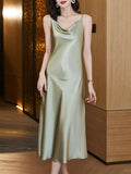 Haute Elegance Gold Slip Dress
