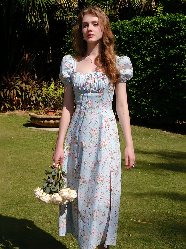 2024 Garden Party Square Neckline Floral Dress 2XL 2024 Garden Party Square Neckline Floral Dress 2XL