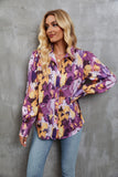Chic Purple and Yellow Abstract Blouse