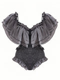 Women's One-Shoulder Ruffles Bikini Swimsuit