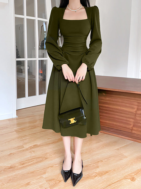 2023 Green Puff Sleeve Midi Hem Dress XL 2023 Green Puff Sleeve Midi Hem Dress XL