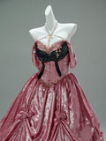 A Line Flower Beading Pink Halter Prom Dress