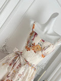 Vivid Floral Print Waist Tie Elegant Short Dress