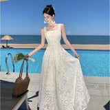 White Cascade Floral High-Low Dress