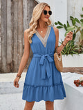 Versatile Black Tiered Skirt Summer Dress