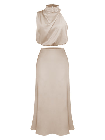 Azure Flow Grecian Party Dress