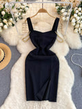 Metal Black Ruched Sheath Dress