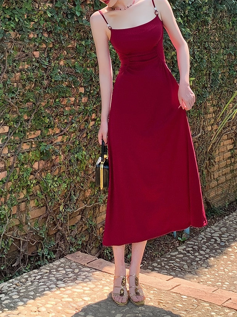 Knit Burgundy A Line Summer Dress Sassymyprom Knit Burgundy A Line Summer Dress Sassymyprom