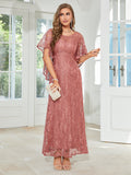 Butterfly Sleeve Lace A-line Bridesmaid Dress