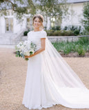 Trumpet Mermaid Backless Detachable Train Bow Wedding Dress