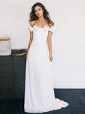 Flowers Chiffon Trumpet Mermaid Off The Shoulder Wedding Dress
