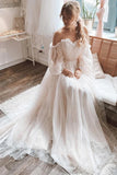 Princess Long Sleeves Off Shoulder Wedding Dress