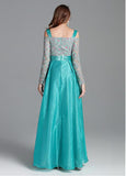 Organza Off-the-shoulder Green A-line Evening Dress