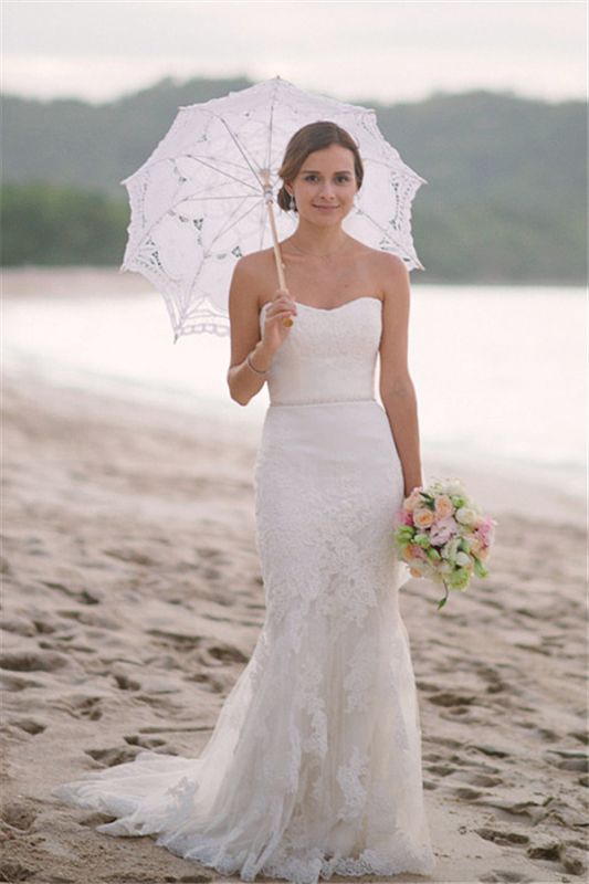 2020 Beach Mermaid Strapless Simple Sexy Summer Lace Wedding Dresses US12 / Ivory 2020 Beach Mermaid Strapless Simple Sexy Summer Lace Wedding Dresses US12 / Ivory