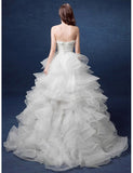 Ruffles High Low Sweetheart Cascading Wedding Dress