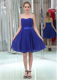 Modern Chiffon Strapless Neckline Short Length A-line Cocktail Dresses With Belt