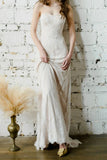 Sweetheart Long Maxi Lace Beach Wedding Dress