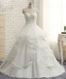 Wedding Dresses 2017 New Fashion Sweetheart Lace Appliques Beading Count Train