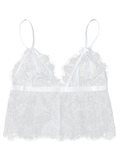 White Scalloped Cropped Lace Tank Top