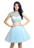 High Collar Two-piece  Homecoming Dress