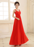 Red Elegant Chiffon Sweetheart Neckline A-Line Evening Dress