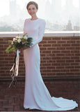 Cut-out Back Mermaid Four Way Spandex Jewel  Wedding Dress