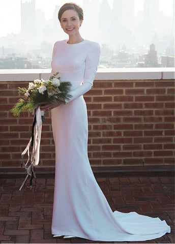 Cut-out Back Mermaid Four Way Spandex Jewel  Wedding Dress