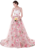 Prom Dresses With Lace Appliques & Beadings