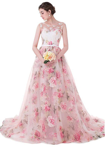 Prom Dresses With Lace Appliques & Beadings