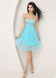 Gorgeous Tulle Sweetheart Neckline Short A-line Homecoming Dresses
