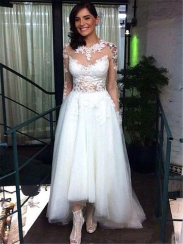 Open Back Sleeveless Tulle Wedding Dresses