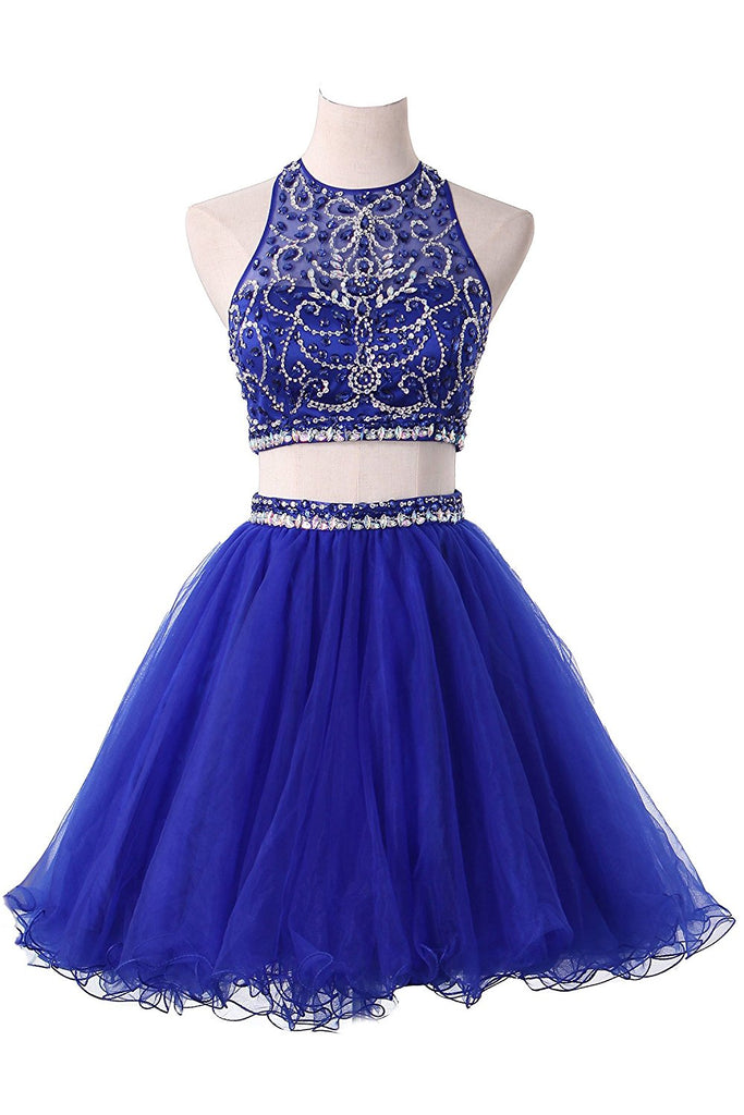 Halter Homecoming Dresses Two Pieces Beaded Bodice Short Prom Dresses Sassymyprom Halter Homecoming Dresses Two Pieces Beaded Bodice Short Prom Dresses Sassymyprom