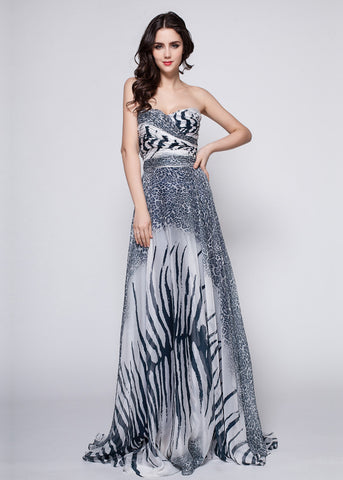 Elegant Chiffon Sweetheart Neckline A-Line Evening Dress