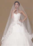Chic Tulle Wedding Veil With Sequins Lace