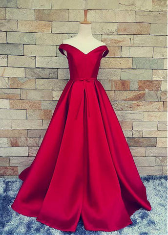 Marvelous Satin Off-the-shoulder Prom Dresses With Pleats