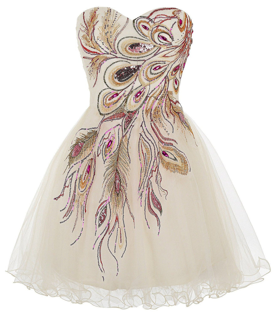Peacock Embroidery Homecoming Dress Sassymyprom Peacock Embroidery Homecoming Dress Sassymyprom