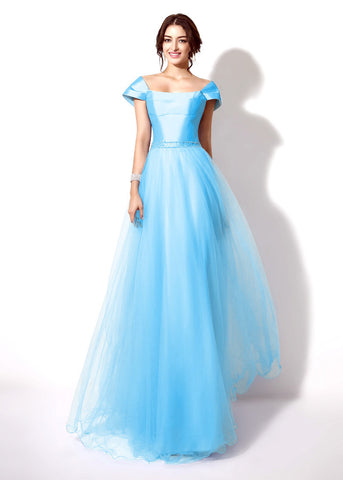 Taffeta Square Neckline Prom Dress